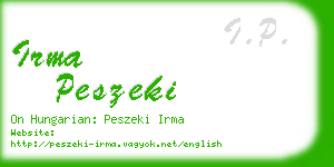 irma peszeki business card